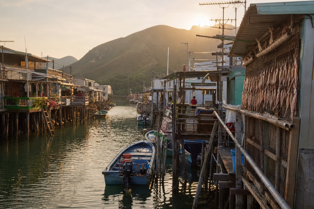 Tai O fishing village stilt houses on Lantau Island, no text, no logos, no people