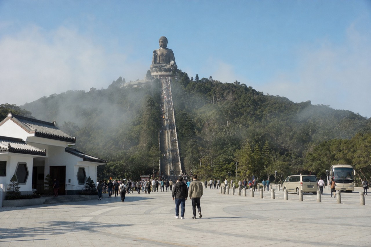 Tian Tan Buddha on Lantau Island, no text, no logos, no people